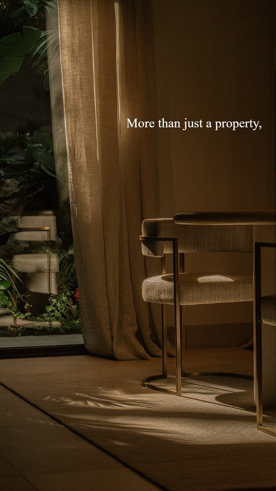 Interior sitting space with linen and warm light