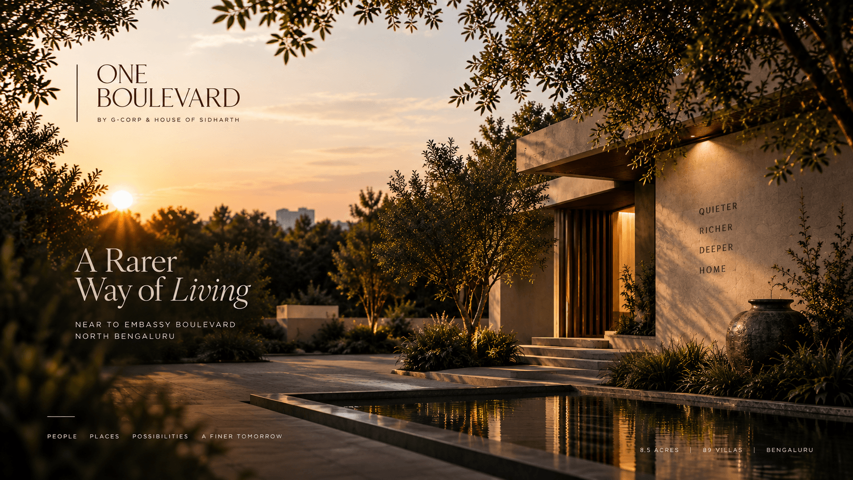 Landscaped villa court at Merakii